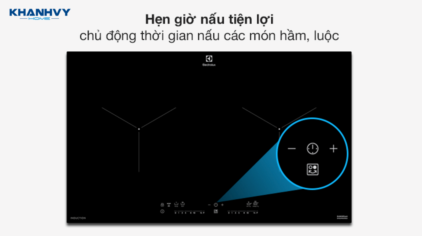 Chức năng hẹn giờ nấu cho từng vùng nấu