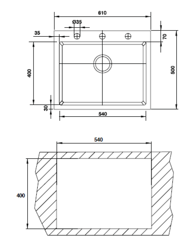 Chậu rửa chén Hafele HS-G6150 565.84.571 sơ đồ