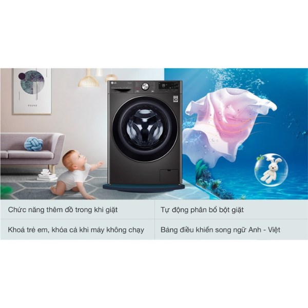 Máy giặt sấy LG Inverter giặt 13kg/ sấy 8kg FV1413H3BA