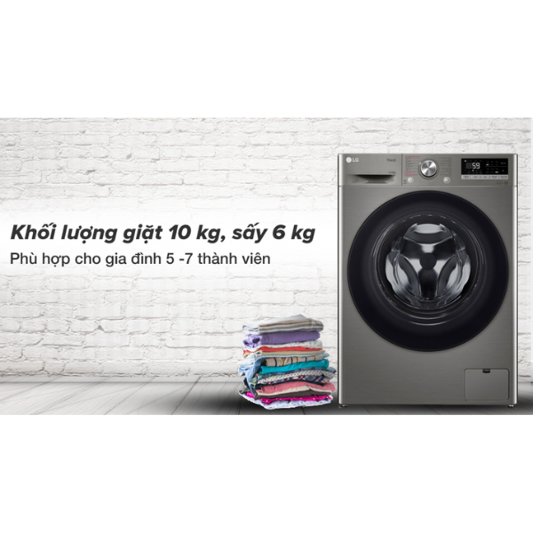 Máy giặt sấy LG Inverter giặt 10kg/ sấy 6kg FV1410D4P