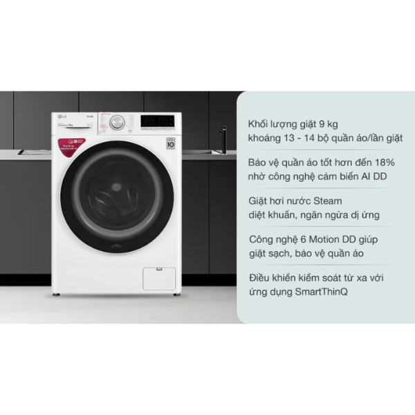 Máy giặt LG AI DD Inverter 9 kg FV1409S4W