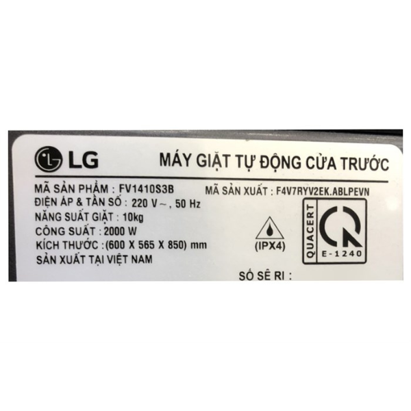 Máy giặt LG AI DD Inverter 10 kg FV1410S3B