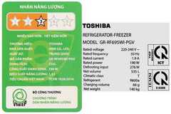 Tủ lạnh Toshiba GR-RF695WI-PGV(67) 535L