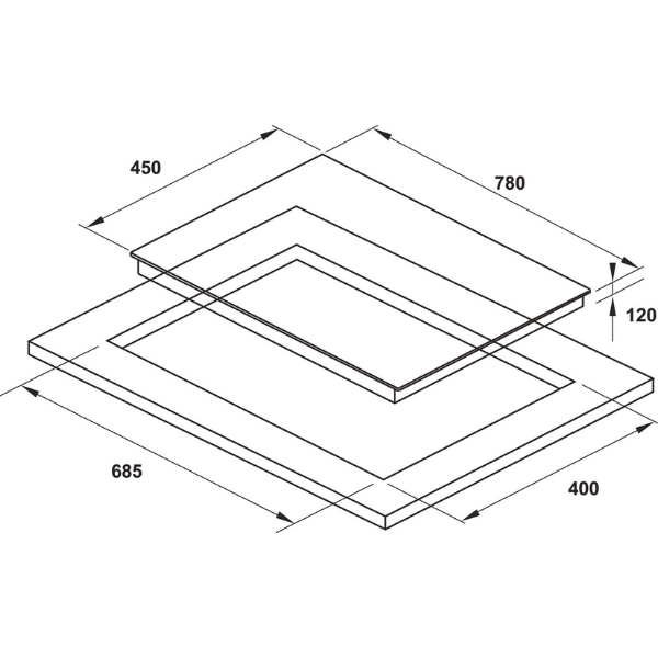 Bếp gas âm Hafele HC-G782B 538.66.507 78cm