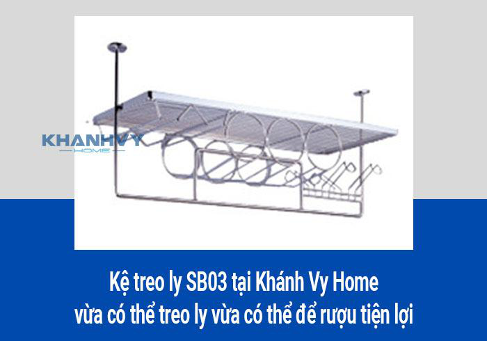 Kệ treo ly SB03 tại Khánh Vy Home vừa có thể treo ly vừa có thể để rượu tiện lợi