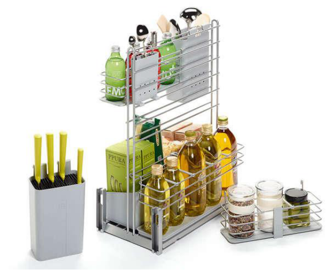 Lưu trữ nhiều vật dụng nhà bếp một cách gọn gàng với bộ rổ kéo Cooking Agent Hafele 545.13.951 tại Khánh Vy Home