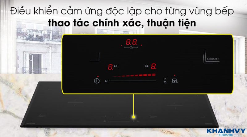 Bếp từ Electrolux EHI7325BA dễ sử dụng với bảng điều khiển cảm ứng thông minh cùng màn hình hiển thị rõ ràng