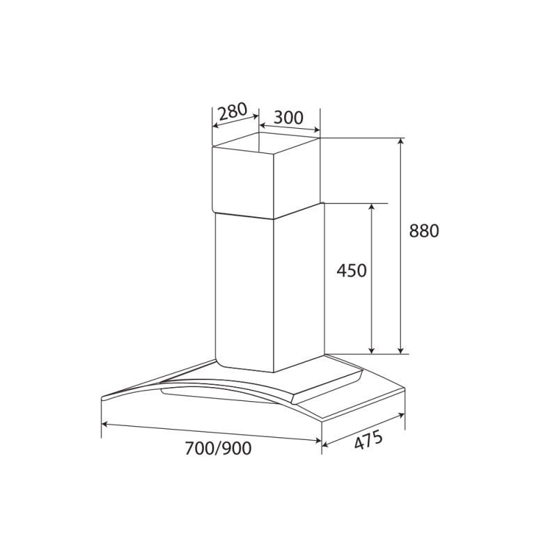 Hình kỹ thuật máy hút khử mùi KF-GB785N