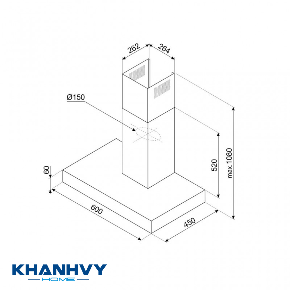 Thông số sản phẩm máy hút mùi gắn tường Smeg KBT600XE 536.84.433