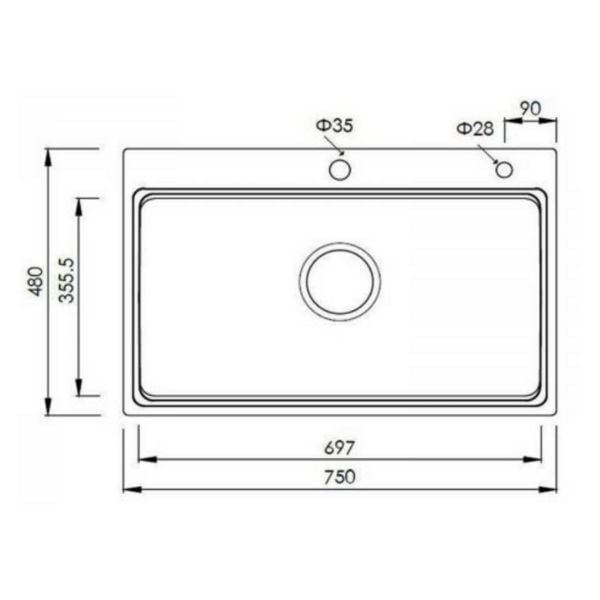 Chậu rửa bát Konox Overmount Sink KN7548SO