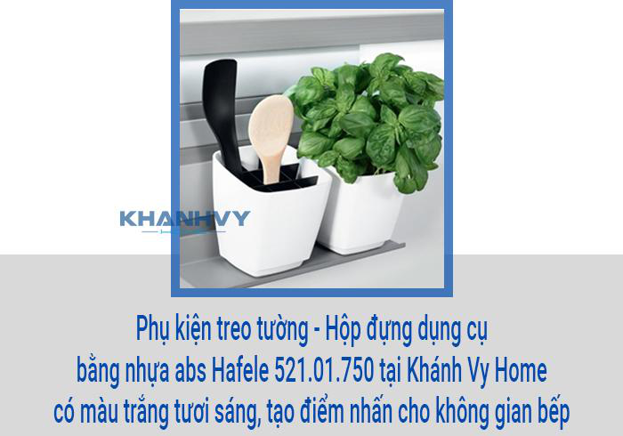 Phụ kiện treo tường - Hộp đựng dụng cụ bằng nhựa abs Hafele 521.01.750 tại Khánh Vy Home có màu trắng tươi sáng, tạo điểm nhấn cho không gian bếp