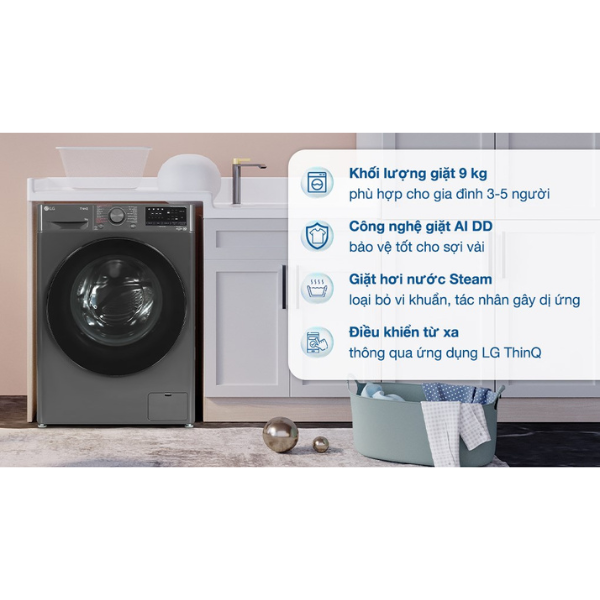 Máy giặt LG AI DD Inverter 9 kg FV1409S4M