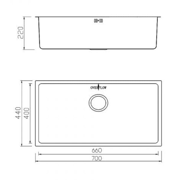 Chậu rửa bát lắp âm Konox KN7044SU Dekor