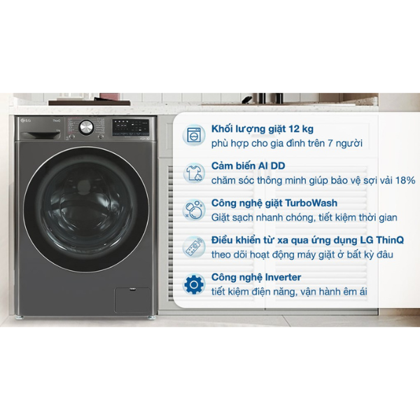 Máy giặt LG Inverter 12 kg FV1412S3B