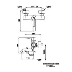 Củ sen tắm Cotto CT2265A nóng lạnh Linio