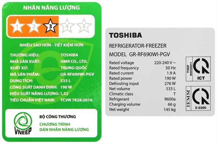 Tủ lạnh Toshiba GR-RF690WI-PGV(67) 533L