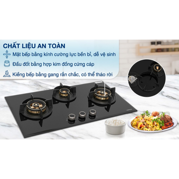 Bếp gas âm Hafele 78cm HC-G783B 538.66.477