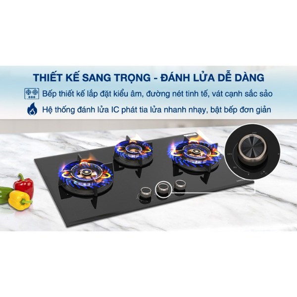 Bếp gas âm Hafele 78cm HC-G783B 538.66.477