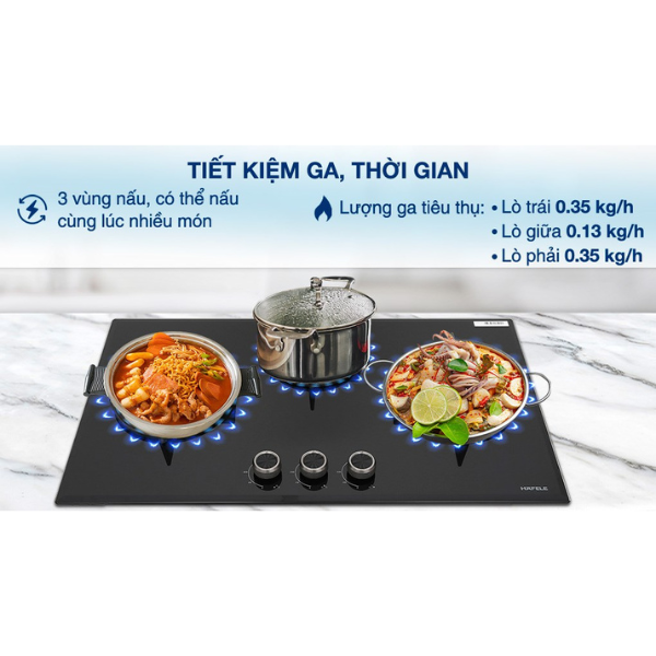 Bếp gas âm Hafele 78cm HC-G783B 538.66.477