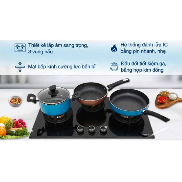 Bếp gas âm Hafele 78cm HC-G783B 538.66.477