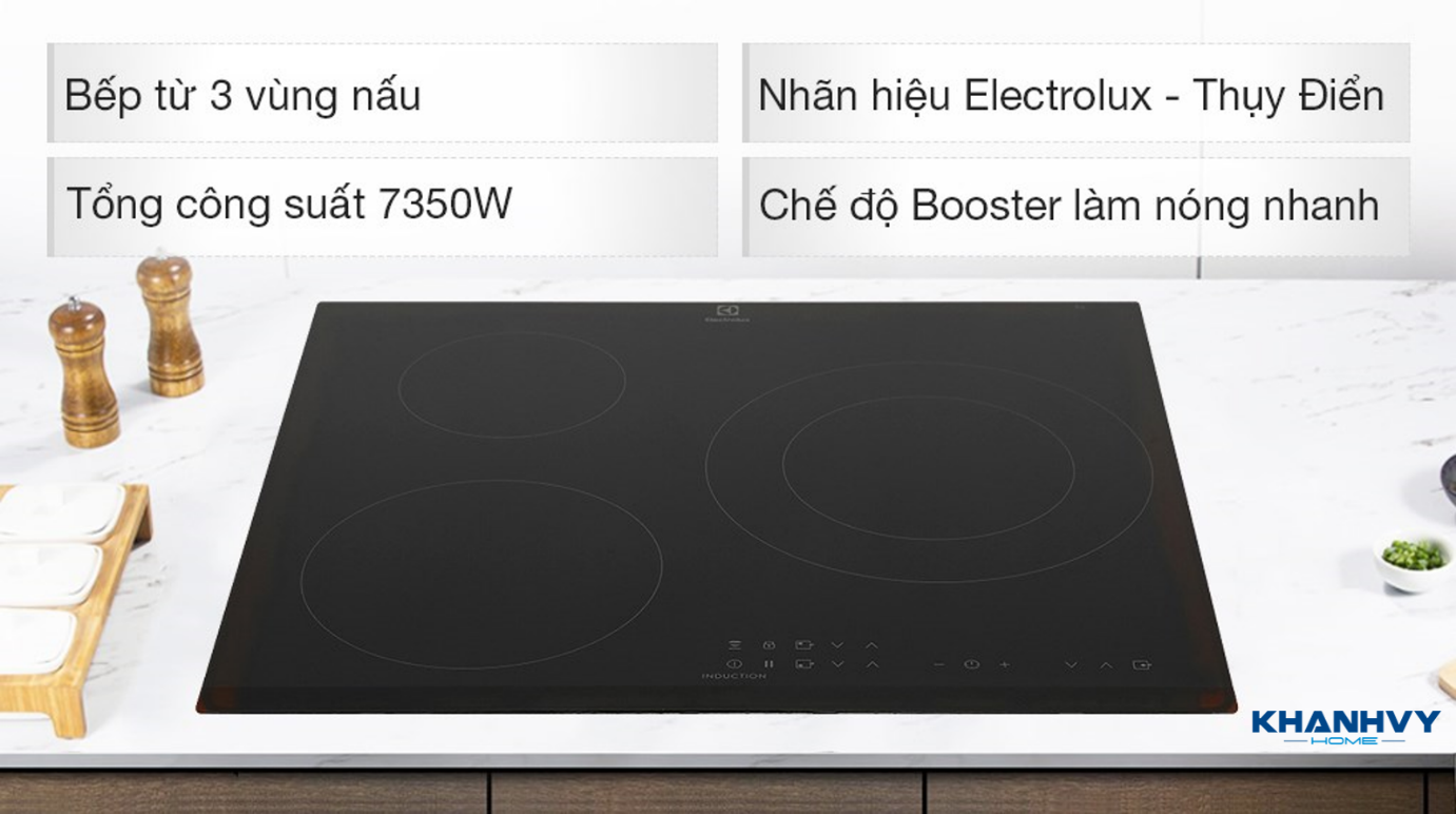 Bếp từ 3 vùng nấu 60cm Electrolux LIT60336 là lựa chọn được người tiêu dùng ưu tiên nhờ chất lượng tốt, thiết kế cao cấp, độ bền cao và tích hợp nhiều công nghệ mới hiện đại giúp nấu ăn nhanh và ngon hơn