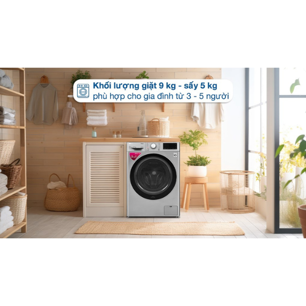 Máy giặt sấy LG Inverter giặt 9kg/ sấy 5kg FV1409G4V
