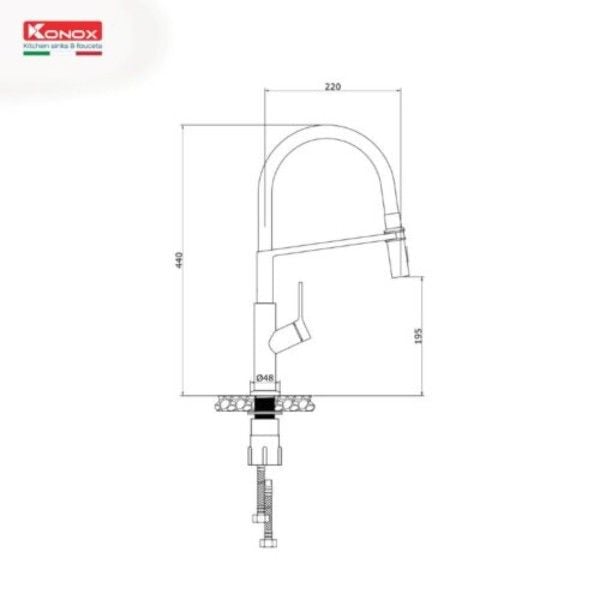 Vòi rửa chén Tema Nickel thân mềm
