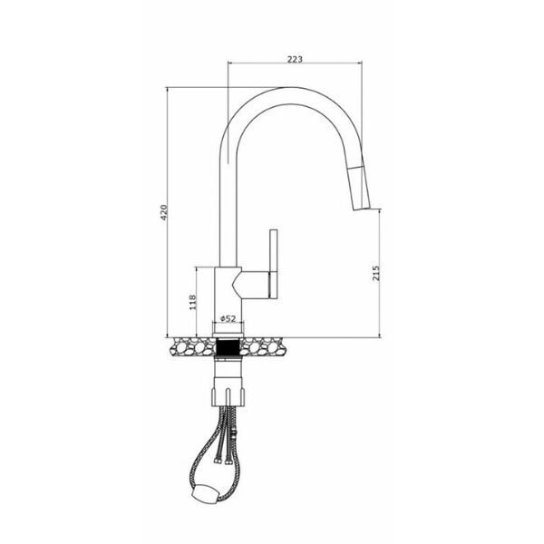 Vòi rửa bát Konox Alto Nickel