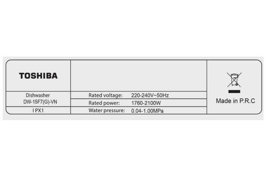 Máy rửa chén Toshiba DW-15F7(G)-VN
