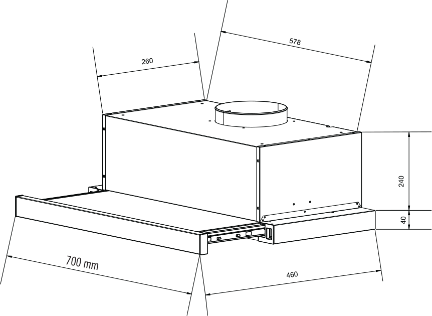 Thông số kích thước máy hút mùi Eurosun EH-70AF86B