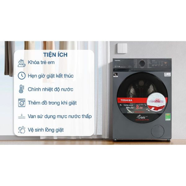 Máy giặt cửa trước Toshiba TW-T21BU105UWV(MG) Inverter 9.5 kg