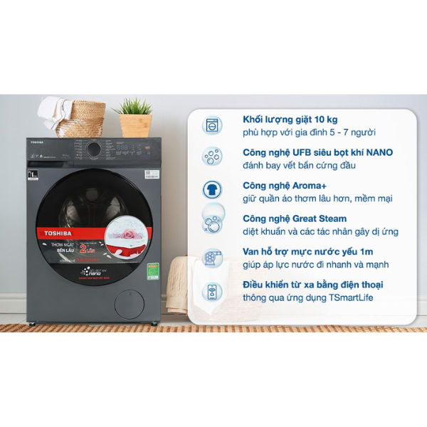 Máy giặt Toshiba TW-T21BU115UWV(MG) Inverter 10.5 kg