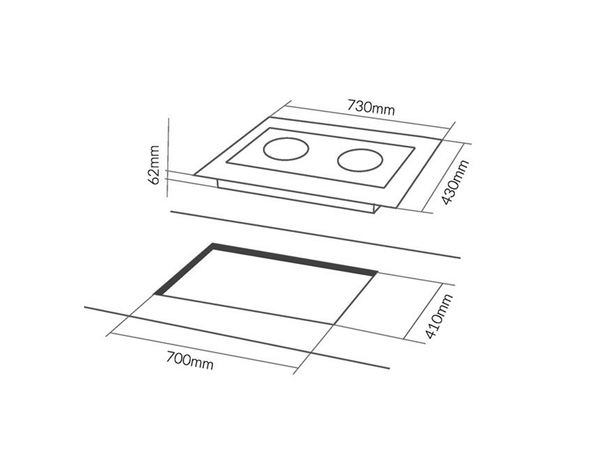  Kích thước bếp và kích thước khoét đá lắp đặt bếp điện từ Eurosun EU-TE316