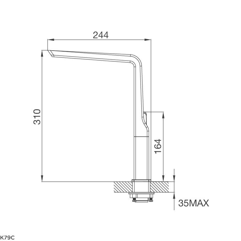 Thông số kích thước vòi rửa chén Malloca K79C