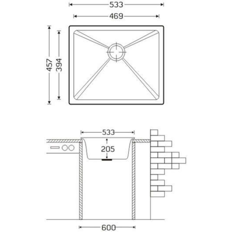 Chậu rửa chén SAA1 Nera (03) sơ đồ