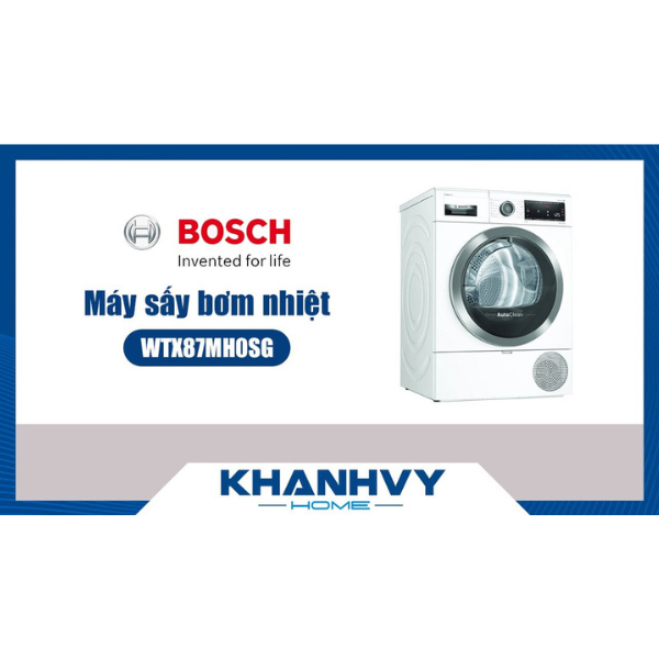 Máy sấy bơm nhiệt Bosch WTX87MH0SG 9kg Series 8