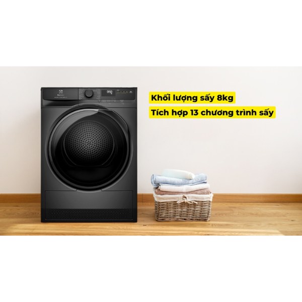 Máy sấy bơm nhiệt 8kg Electrolux EDH803J5SC
