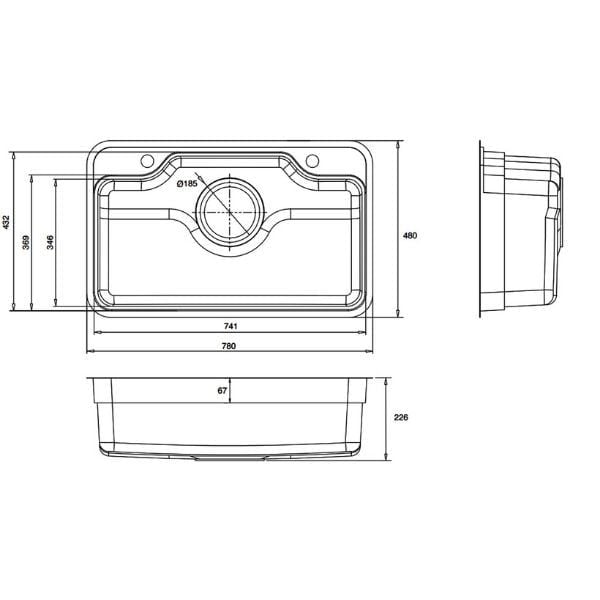 Chậu rửa bát Kluger KF7848FS-S78 Basic