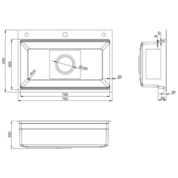 Chậu rửa bát Plus Kluger KWF8161FB-S76 Plus
