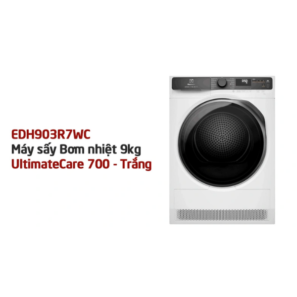 Máy sấy bơm nhiệt 9kg Electrolux EDH903R7WC
