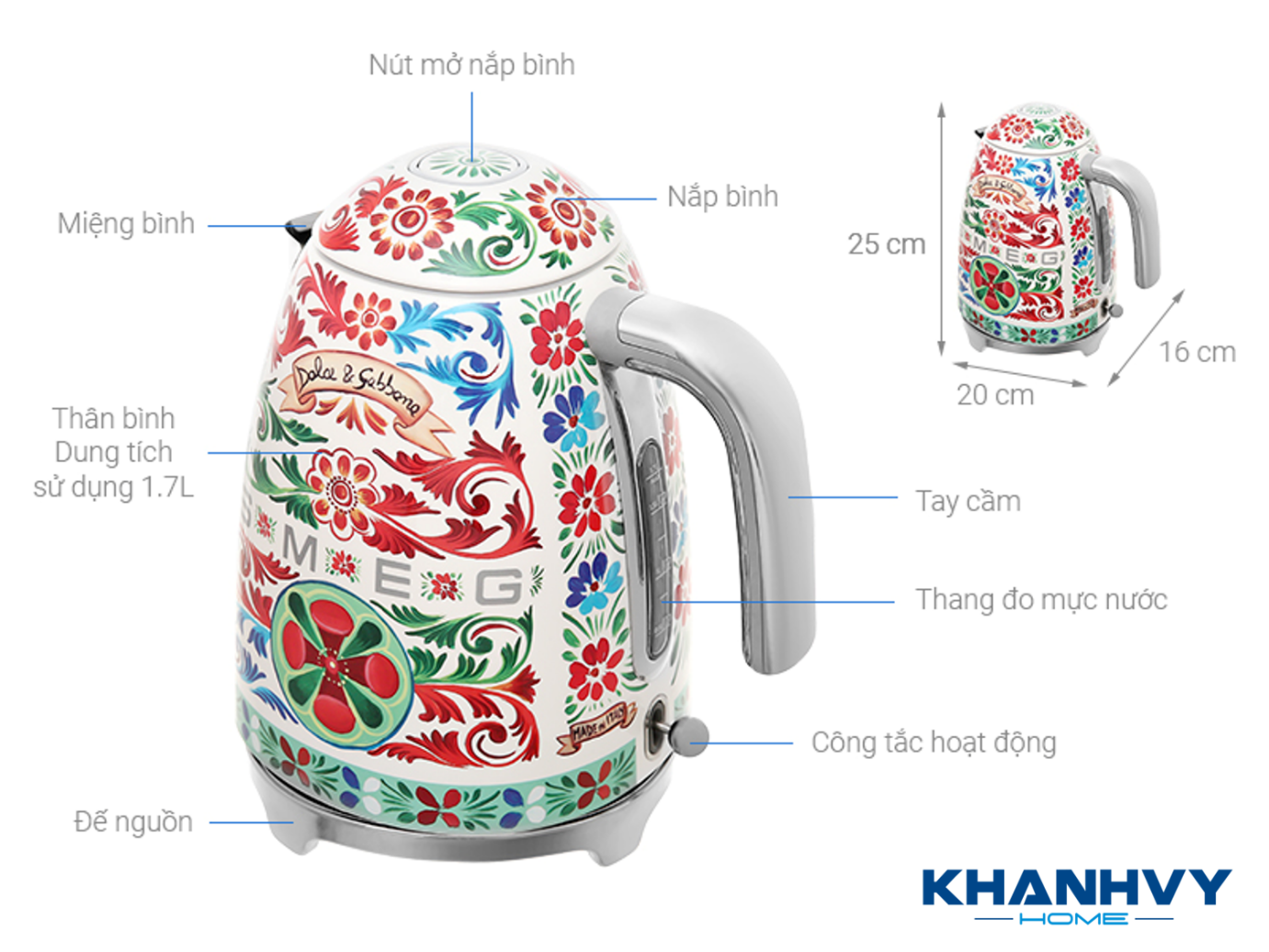 Thông số sản phẩm ấm đun nước SMEG KLF03DGEU 535.43.700