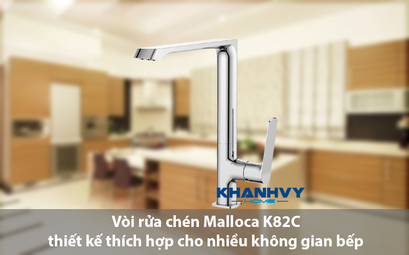 Vòi rửa chén Malloca K82C thiết kế thích hợp cho nhiều không gian bếp