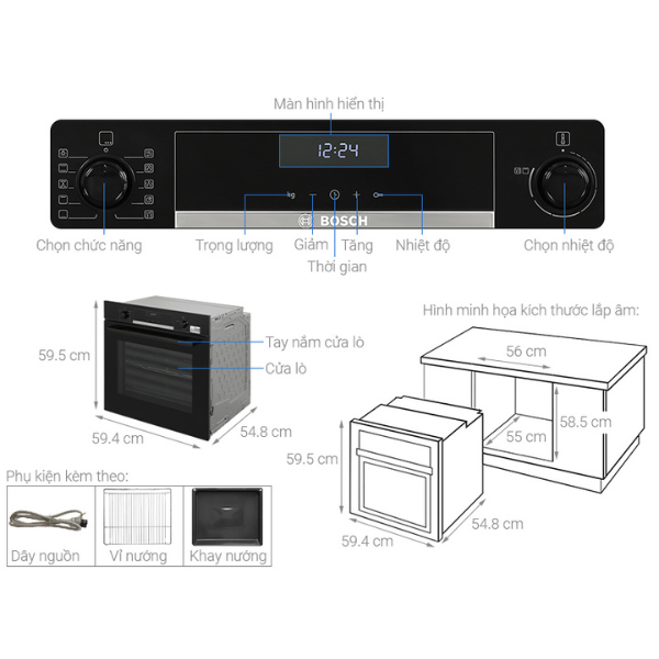 Lò nướng Bosch HBA5360B0K Series 6