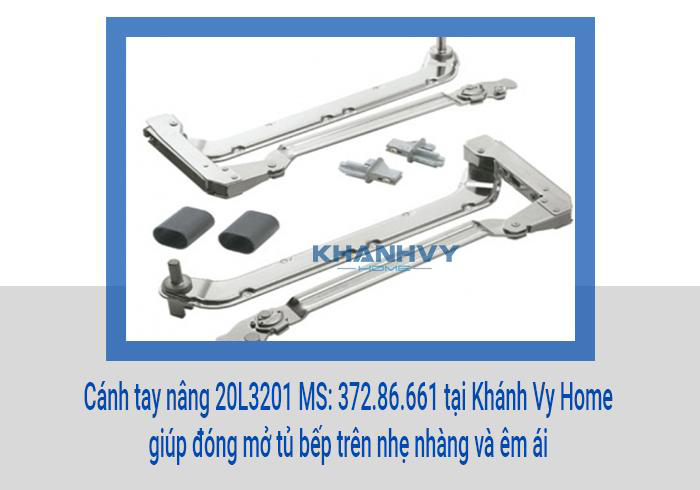 Cánh tay nâng 20L3201 MS: 372.86.661 tại Khánh Vy Home giúp đóng mở tủ bếp trên nhẹ nhàng và êm ái