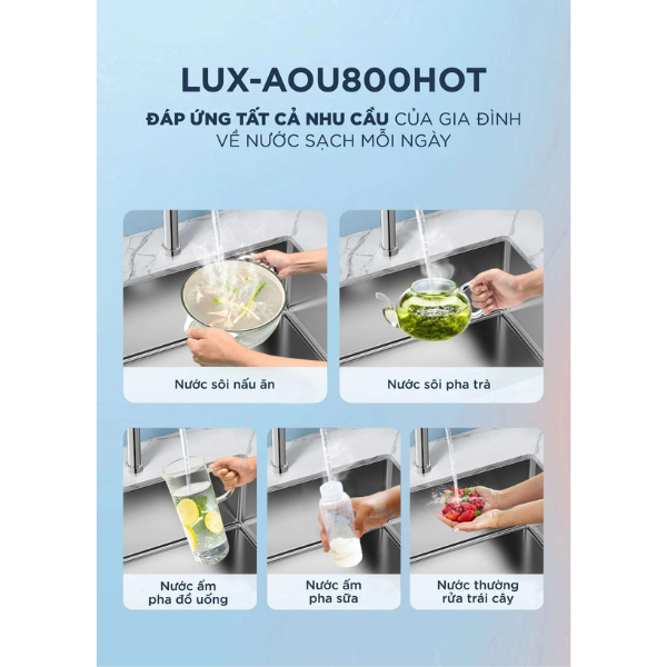 Máy lọc nước đặt gầm AOSmith LUX-AOU800HOT