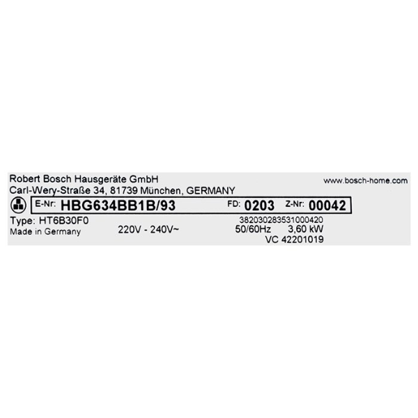 Lò nướng Bosch HBG634BB1B - Serie 8