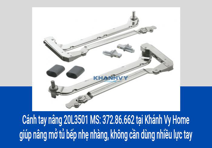 Cánh tay nâng 20L3501 MS: 372.86.662 tại Khánh Vy Home giúp nâng mở tủ bếp nhẹ nhàng, không cần dùng nhiều lực tay