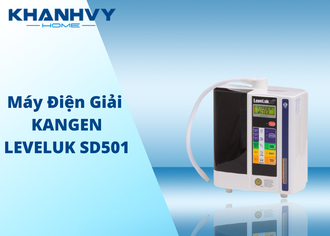 Bảng điều khiển trên máy lọc nước Kangen Leveluk SD501 giúp việc sử dụng trở nên đơn giản
