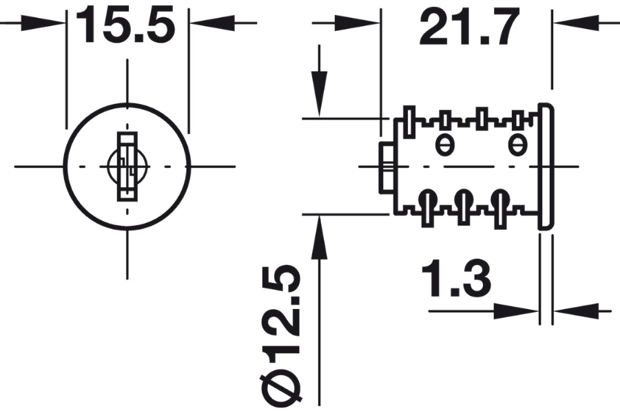 Ruột khóa SYMO 3000 SH1 Hafele 210.40.601