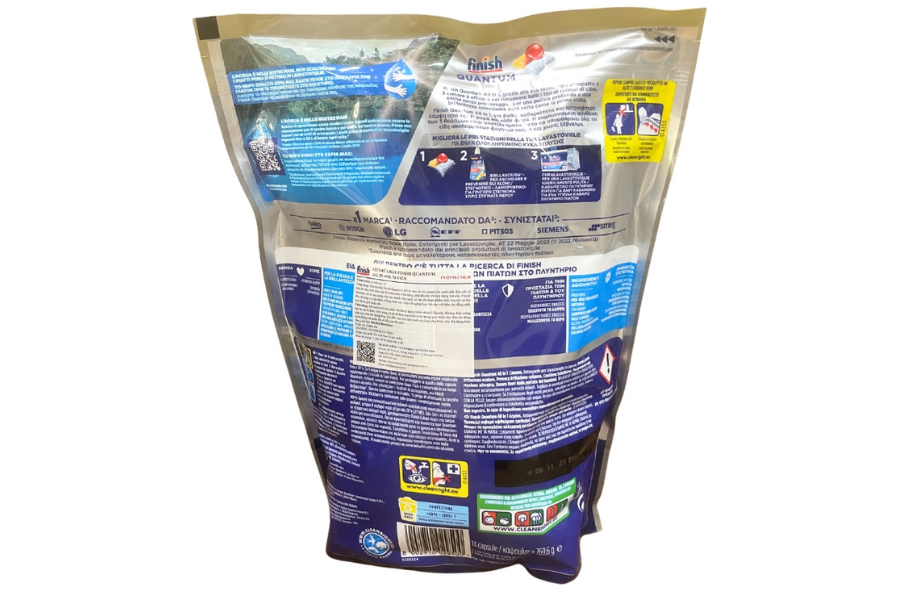 Viên rửa bát Finish FVQTALL74LM Quantum All in 1 74 Viên – Hương Chanh